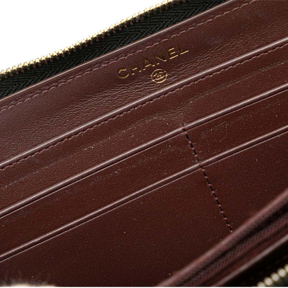 CHANEL Black Caviar Leather Logo Wallet - Picture 4 of 14